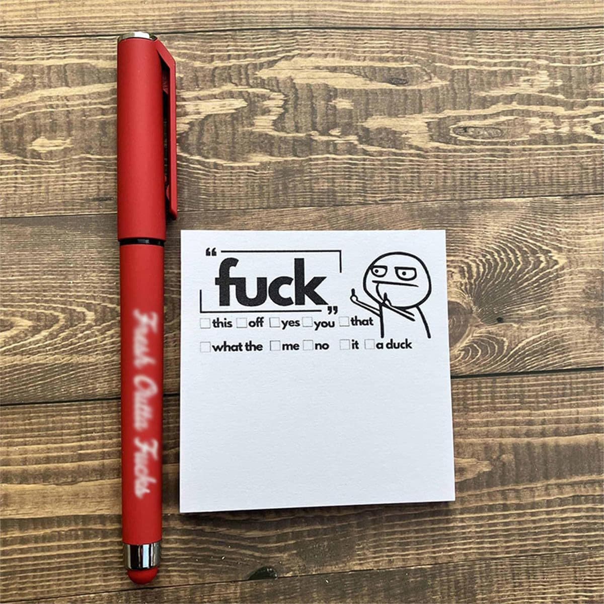 Cross-border New Funny Outta Fucks Pad and Pen Creative Sticky Note Pen Gift