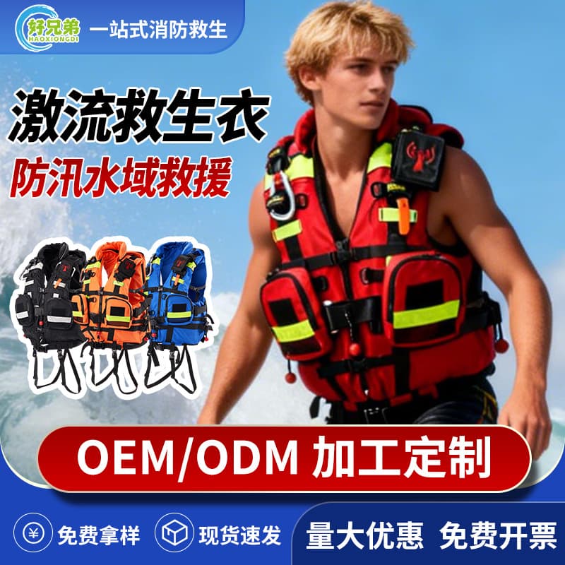Professional High Buoyancy Heavy-Duty Rescue Life Jacket for Firefighting, Emergency Flood Control, and Disaster Relief