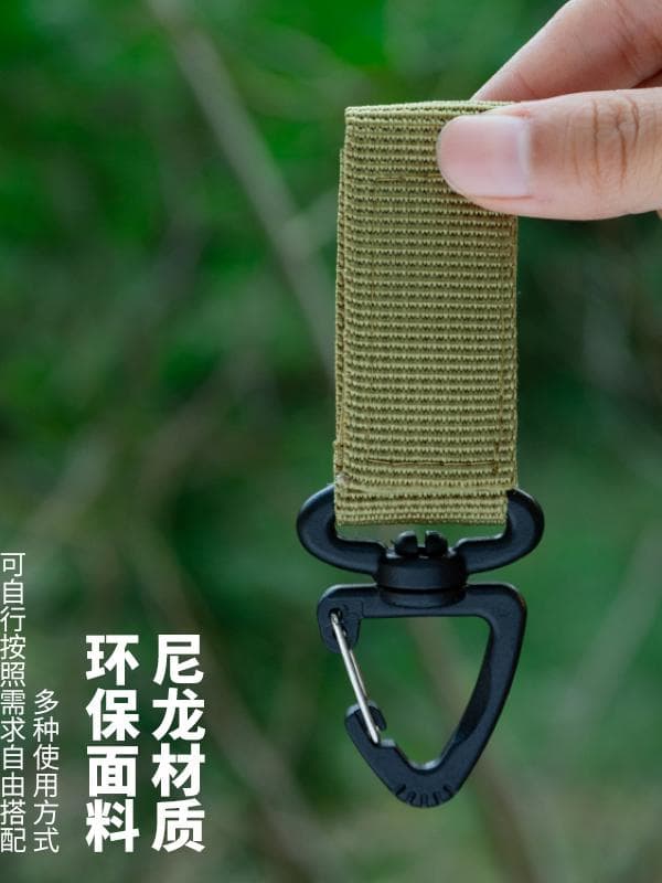 ♔ Outdoor Hook Webbing Strap Belt Clip Triangle Hook Backpack Carabiner Multi-Function Ring Velcro Hang
