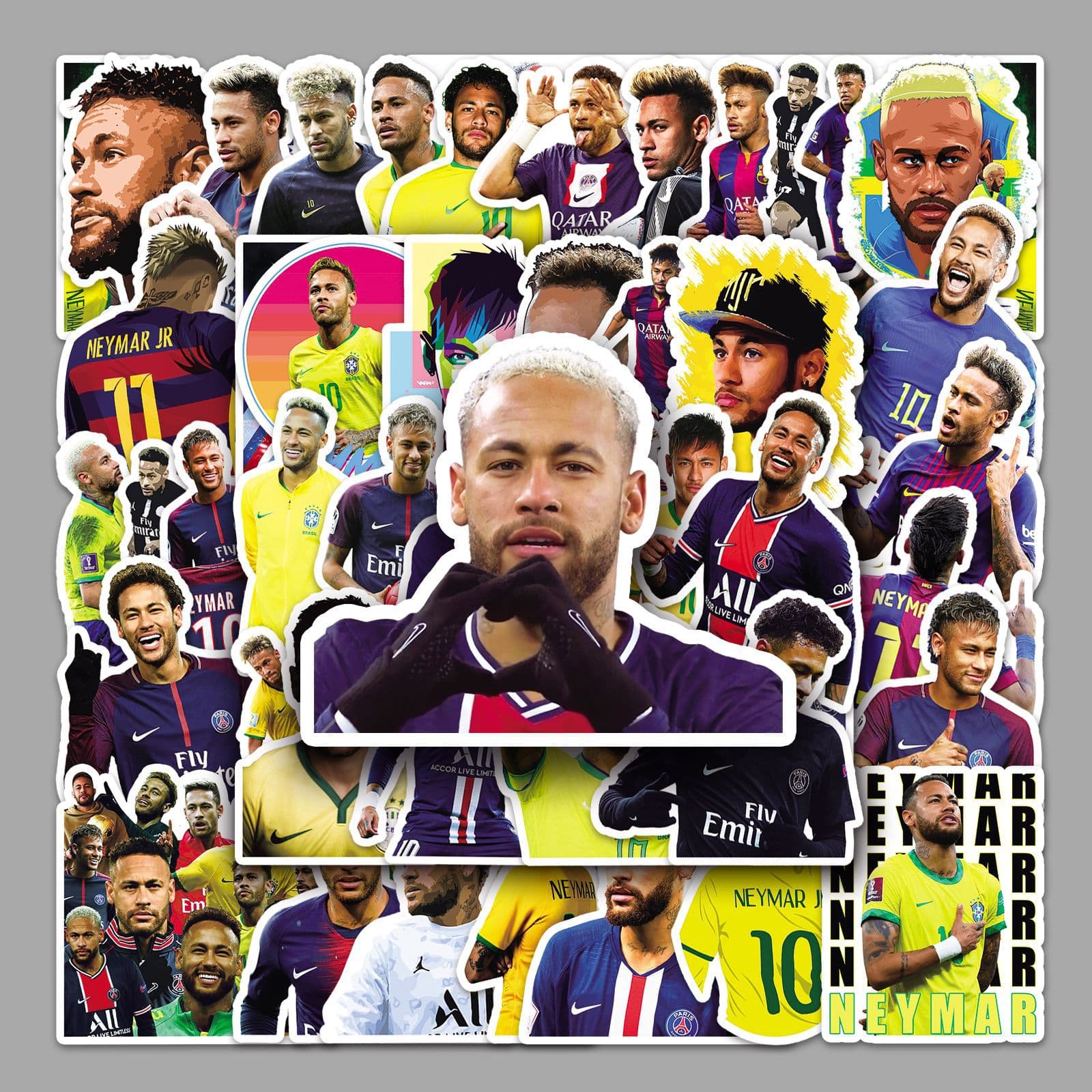 50 Neymar Graffiti Personality Cross-border Football Star Creative Hand Account DIY Water Cup Luggage Sticker Waterproof