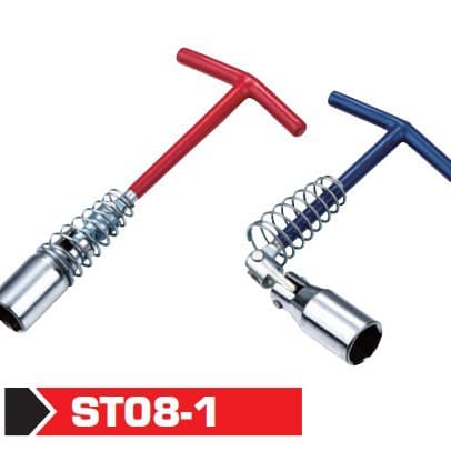 T-Type Spring Spark Plug Socket Wrench with Swivel Head for Removal and Installation