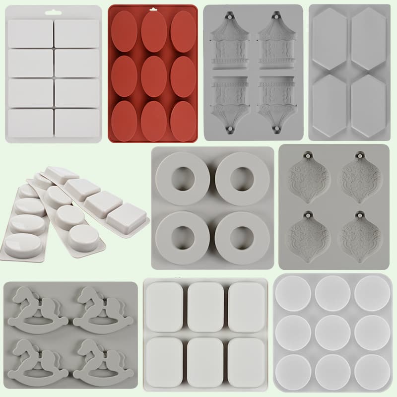 High Temperature Resistant Silicone Soap Mold Easy Demold DIY Handmade Soap Mold Irregular Shape Various Styles Kitchen Baking Cake Mold