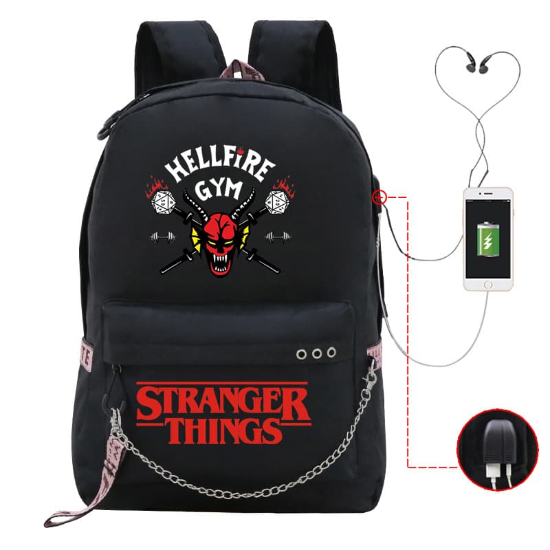Stranger Things Printed Backpack, Large Capacity College Style Student Backpack for Middle and High School