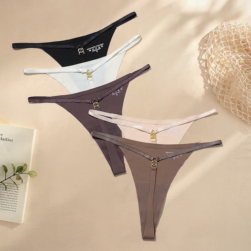Low Waist Seamless Thong Breathable One-Piece Sexy Underwear Export Thin Strap Women Plus Size Thong Non-Pinch
