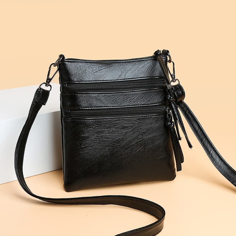 Washed Leather Women's Bag 2021 Lady Phone Bag Korean Style Solid Color Shoulder Bag Fashion Crossbody Wallet