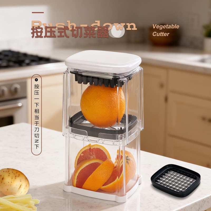 Three-Blade French Fry Cutter, Multifunctional Vegetable Chopper for Carrot and Cucumber Dicing