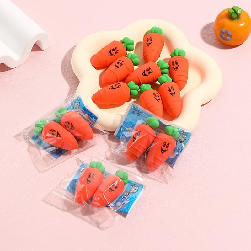Korean version of fruit carrot eraser cartoon creative children's toy detachable eraser cross-border 3D cute eraser