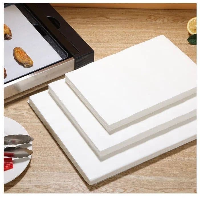 Oil paper for baking, high-temperature resistant silicone-coated paper, food-grade oil-absorbing paper, rectangular non-stick oven baking tray paper.