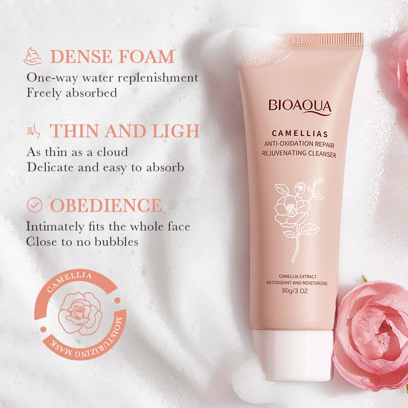 BIOAQUA Camellia Antioxidant Revitalizing Facial Cleanser for Cross-border Wholesale