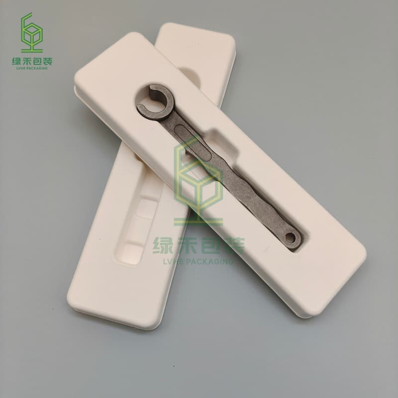 Environmentally friendly, biodegradable, dry-pressed pulp trays with edge banding; wrench-style shockproof and protective molded pulp packaging – custom-made.