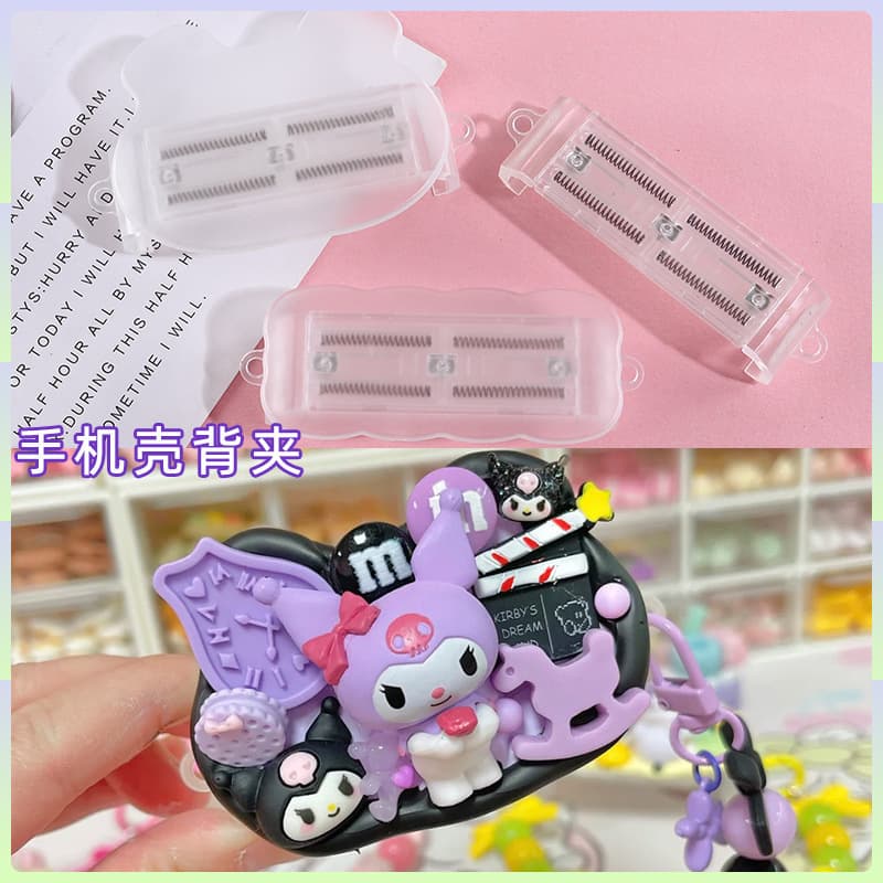 DIY phone case back clip lanyard universally compatible with any phone case, cream glue material accessories chain lanyard clip