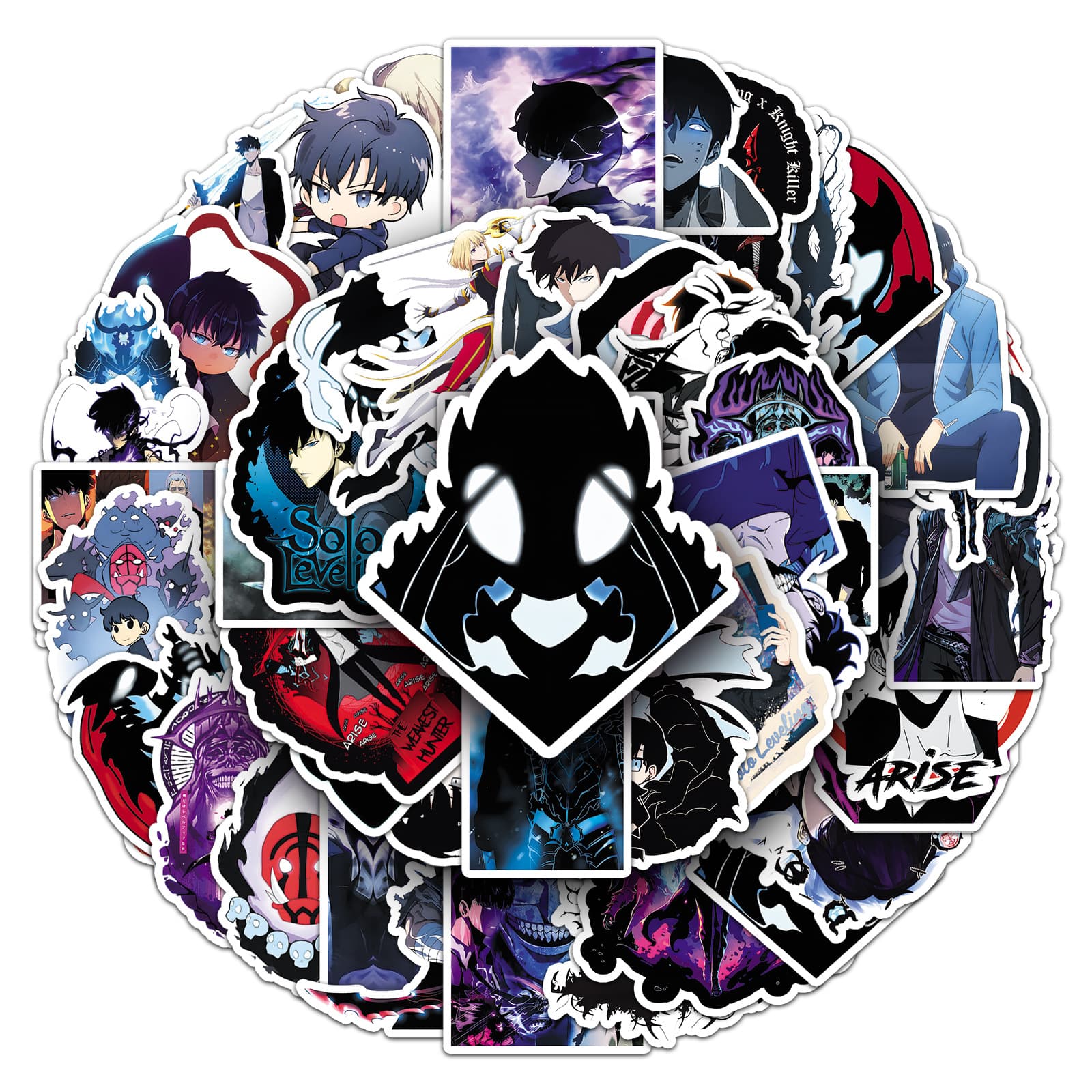 50pcs Solo Leveling Stickers Anime Merchandise for DIY Decoration Notebook Helmet Stickers