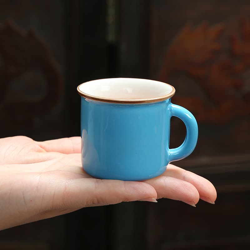 Mini tea cup baby home medicine cup kindergarten small ceramic cup coffee engraved mark children's drinking cup