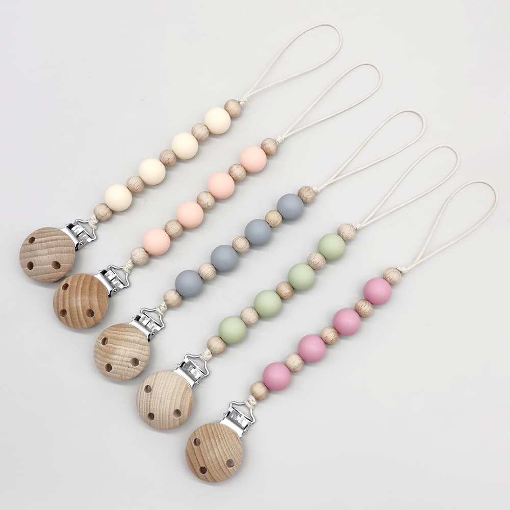 Cross-border new baby pacifier chain clip baby creative silicone rocket bite molar teether to prevent the chain from falling off
