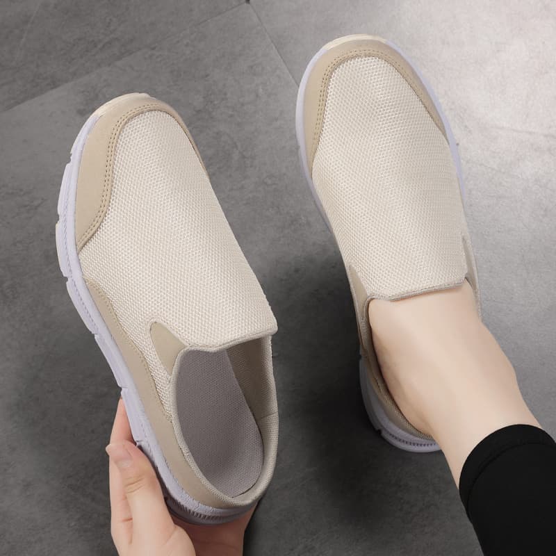 2022 New Foreign Trade Plus Size Closed Toe Slippers for Women, Amazon AliExpress Popular Flying Woven Mesh Slip-On Half Slippers
