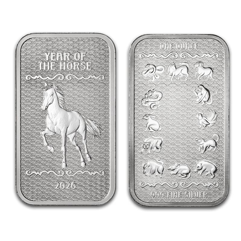Foreign trade new Swiss PAMP2026 Year of the Horse silver-plated iron silver bar PAMP silver bar 2026 Year of the Horse commemorative coin