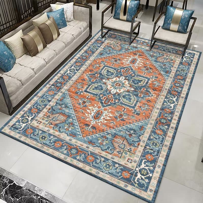 Cross-Border Bohemian Ethnic Style Carpet for Home Living Room and Bedroom Full-Cover Thickened Persian Carpet Machine Washable Carpet