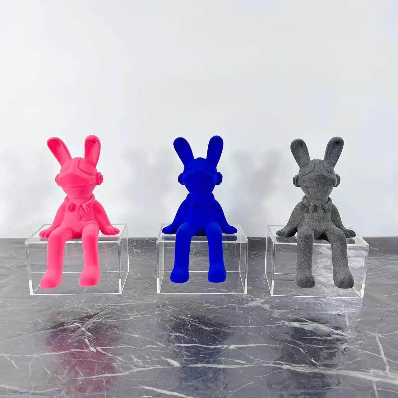 Modern simple personalized flocking devil rabbit trend hand model gift model house home room monster decoration