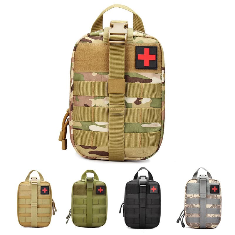 Portable Camouflage Emergency Medical Bag Oxford Cloth Waterproof Breathable Lightweight Outdoor Sports First Aid Kit Tactical Travel Health Care Bag