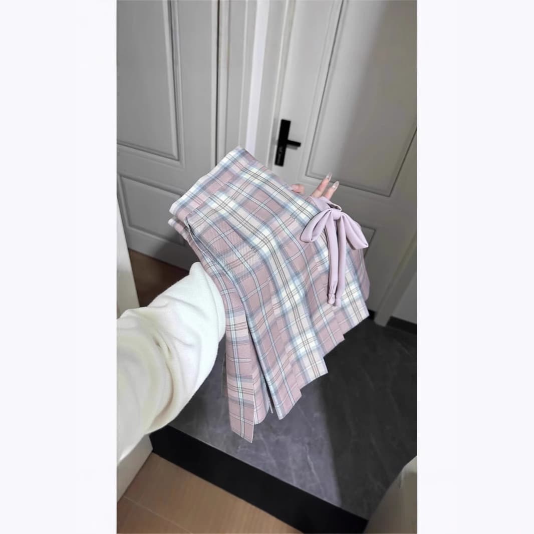 【Sakura Spring】Authentic JK Pleated Skirt Half-Length Short Skirt Japanese Versatile Plaid School Uniform