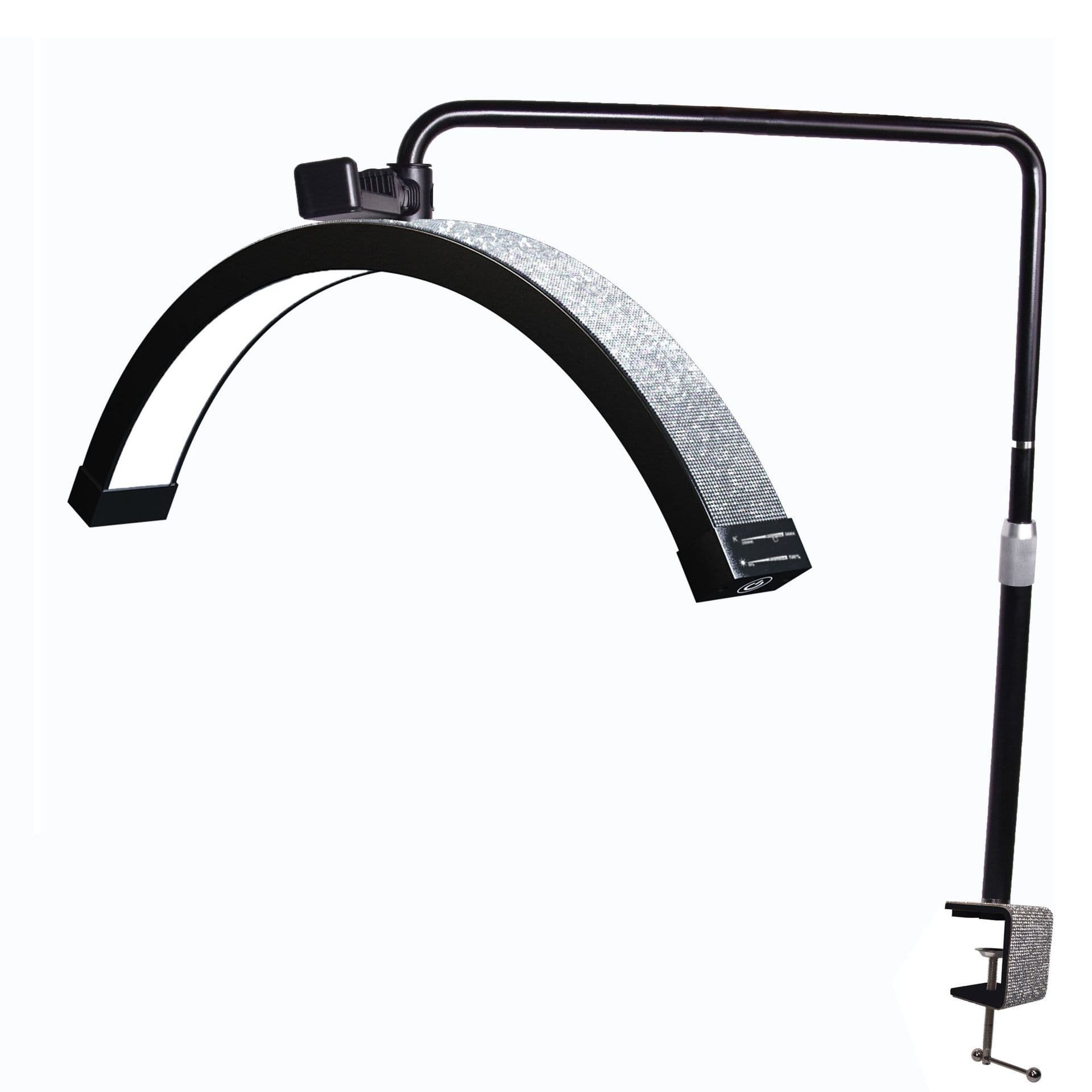 Desktop Swing Arm Nail Lamp, U-shaped Tattoo and Eyebrow Beauty Light with Adjustable Color Temperature in Black and White
