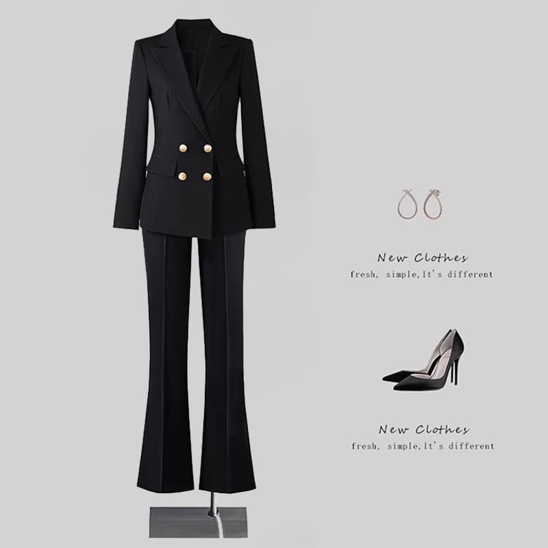 Women's Suit Set Professional Formal Wear for College Students Civil Service Exam Interview Office Work Women's High-Quality Blazer