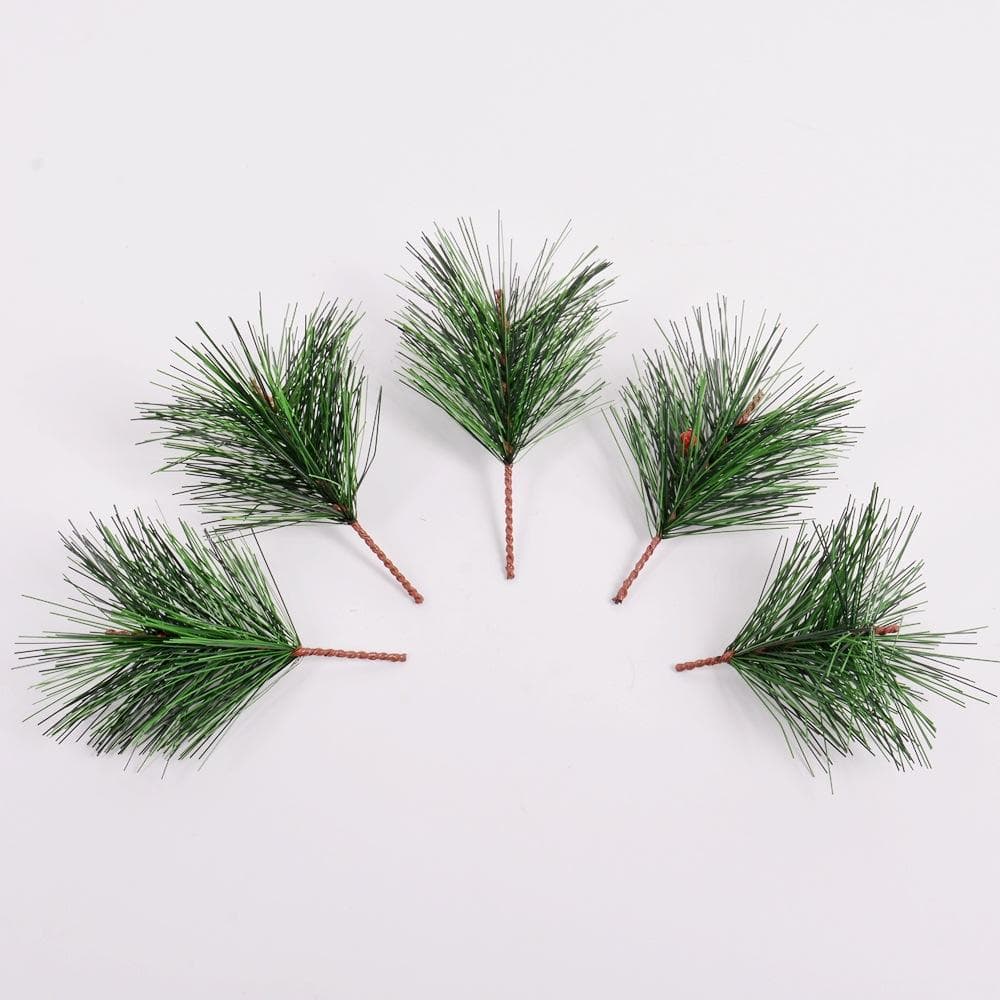 Artificial Pine Needles PVC Material Pine Branches Simulation Pine Leaves Christmas Craft Pine Stem Accessories
