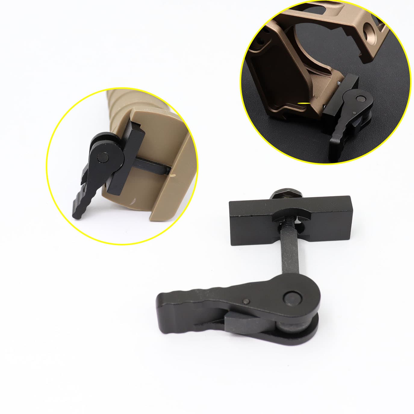 Flashlight DBAL PEQ15 Handle Quick Release Base Mount Fixed Bracket Aluminum QD Lever