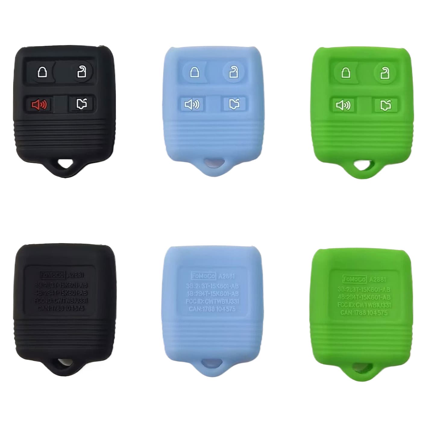 Silicone Key Case Cover for Ford Mercury Remote 4-Button Model, Ford Lincoln Kuga Car Key Fob Protector
