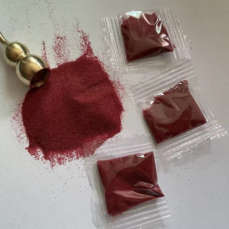 In stock, ship 4g red sand bagged keychain accessories, cinnabar powder granular sand, red sand, can be filled into hollow gourd