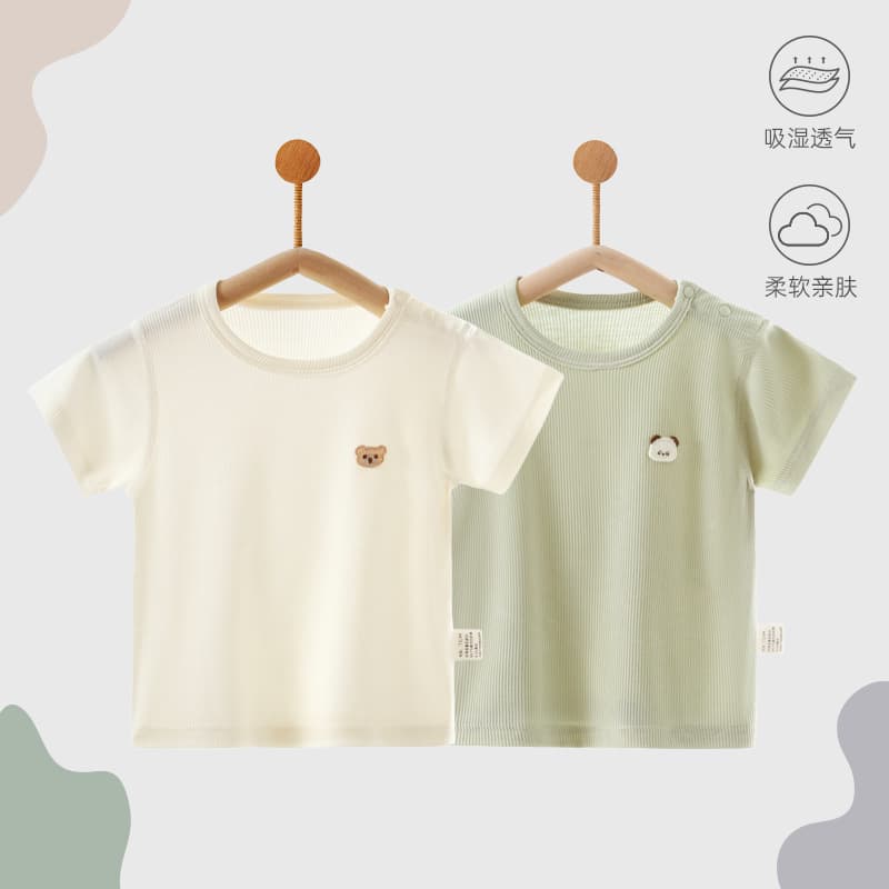Children's Short-Sleeve T-Shirt, Thin Baby Top, Modal Fabric Class A, Summer Unisex Bone Casual Wear