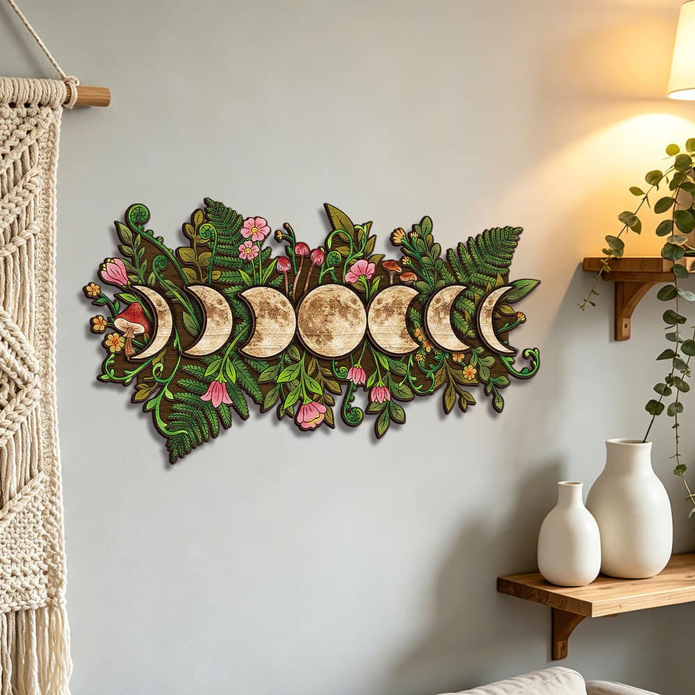 Mz1201-1206 Wooden Wall Stickers Bohemian Style Boho Home Wall Decoration Three-Layer Wooden Wall Hangings