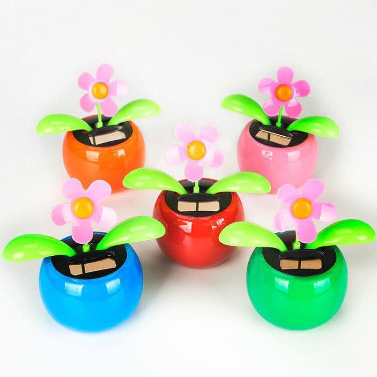Car Accessories Solar-Powered Swinging Sunflower Apple Flower Dashboard Decor New Style