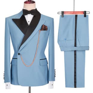 New Cross-Border Men's Two-Piece Suit Set for Wedding Groom and Best Man Slim Fit Business Casual Blazer