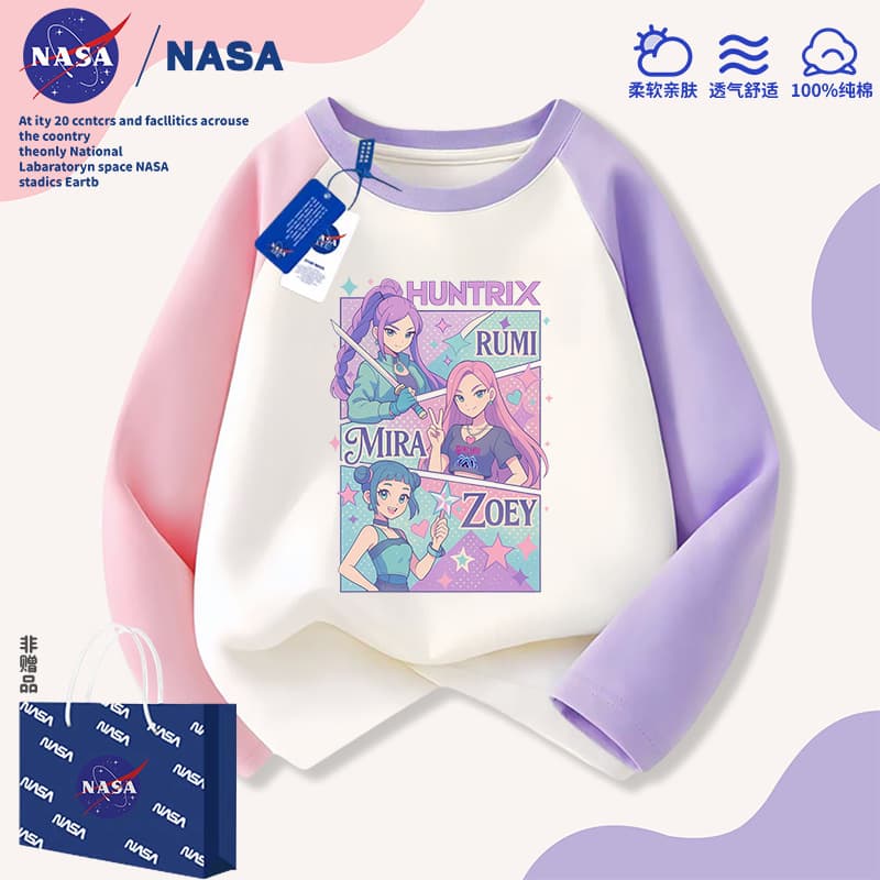 NASA x Kpop - Witch Hunt Girl Group Kids Girls Clothing Autumn/Winter Cotton Long Sleeve T-Shirt Versatile Top