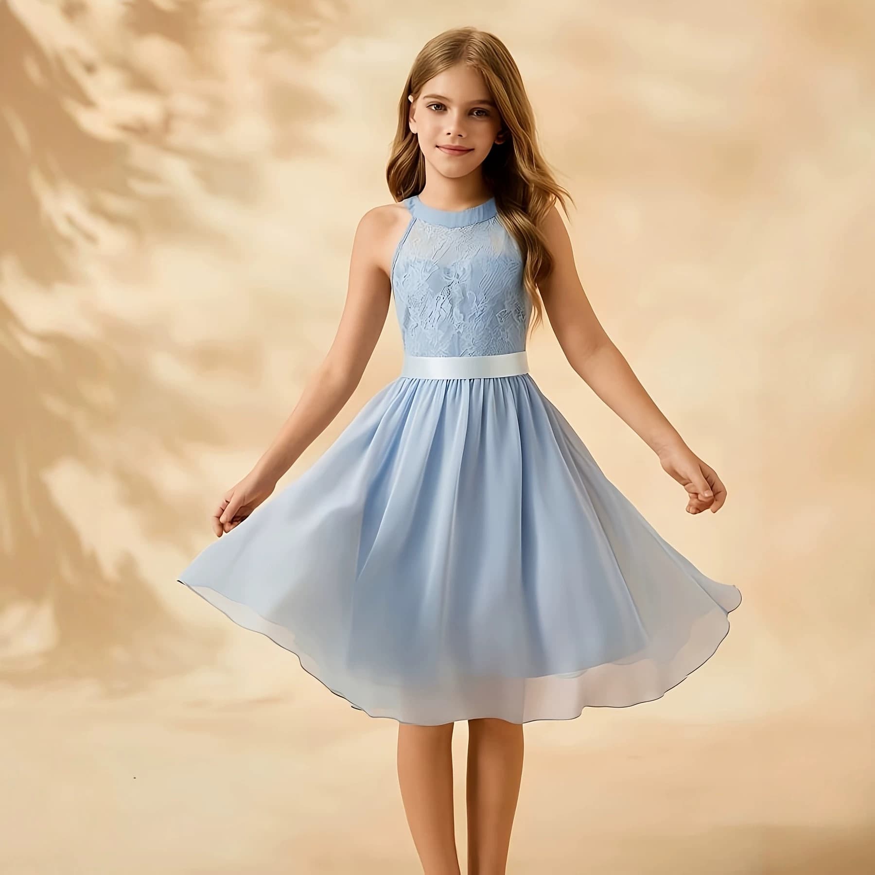 European and American cross-border girls' dress, children's chiffon spliced fitted flared princess dress, children's formal dress princess dress