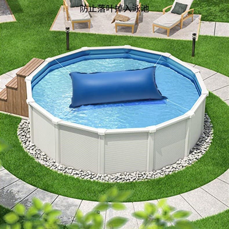 Large Thickened Inflatable Pool Pillow, Anti-Leaf Floating Cushion for Outdoor Pool Cover