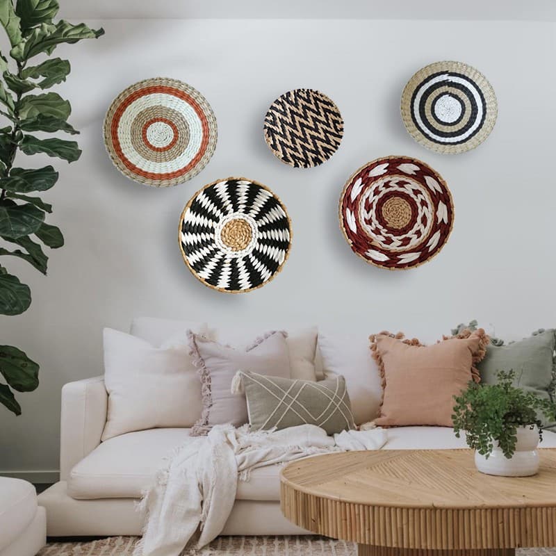 Rattan Wall Decor Background Wall Artifacts Ethnic Style Sofa Bedside Hanging Decorations