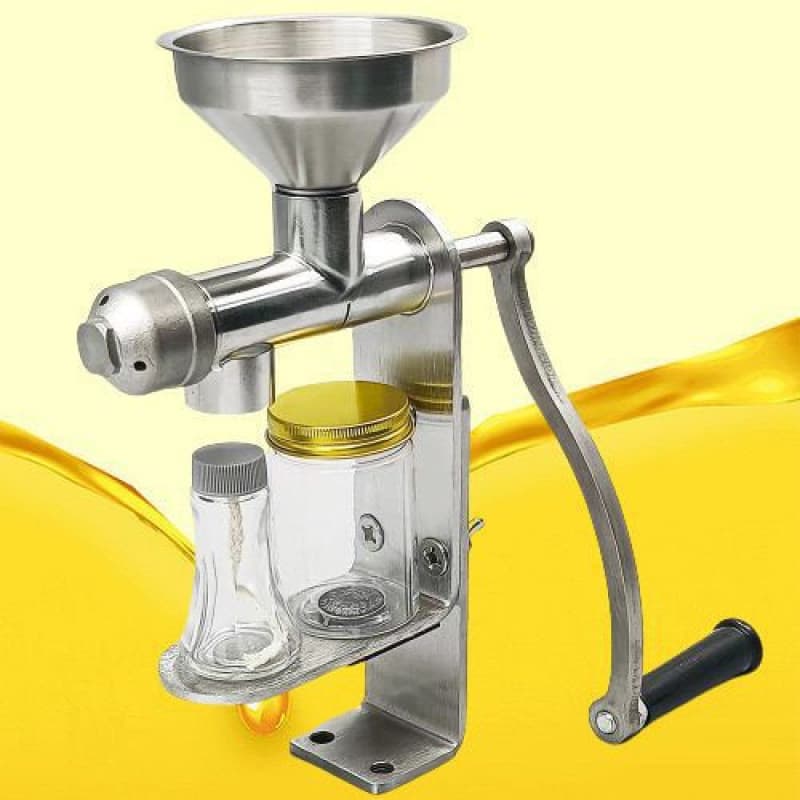 Stainless Steel Manual Oil Press for Home Use Small Nut Walnut Peanut Shelling High Oil Yield Agricultural Use