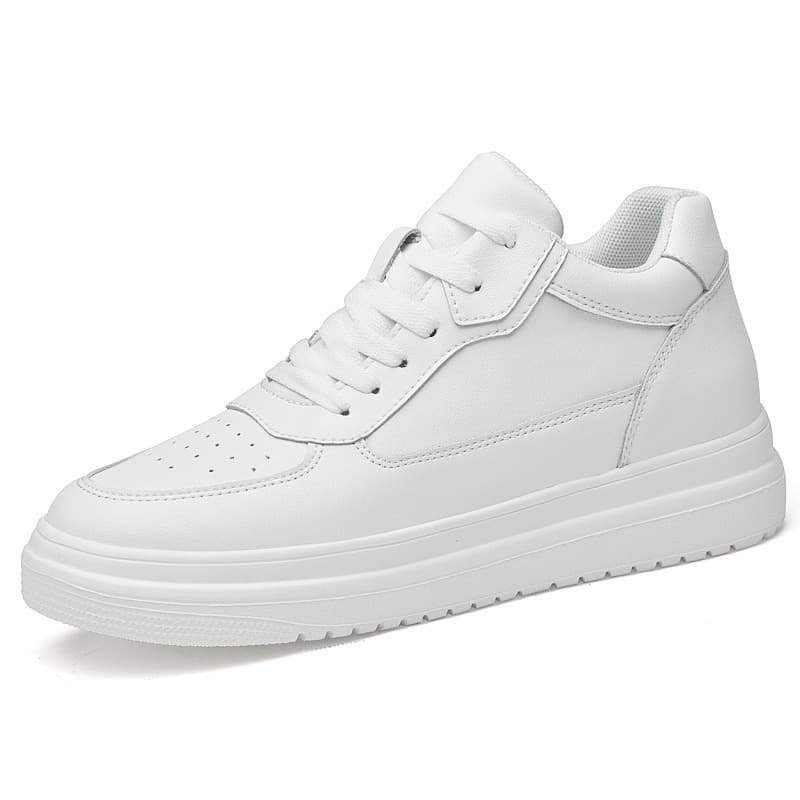 Unisex Low-Top Board Shoes with Hidden Height Increase, Spring/Autumn White Sneakers for Men and Women, Casual Sports Shoes