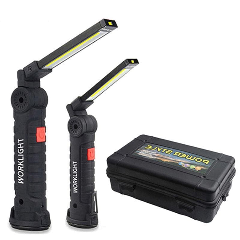 Car inspection light COB strong light folding plastic work light with magnet flashlight rechargeable outdoor light