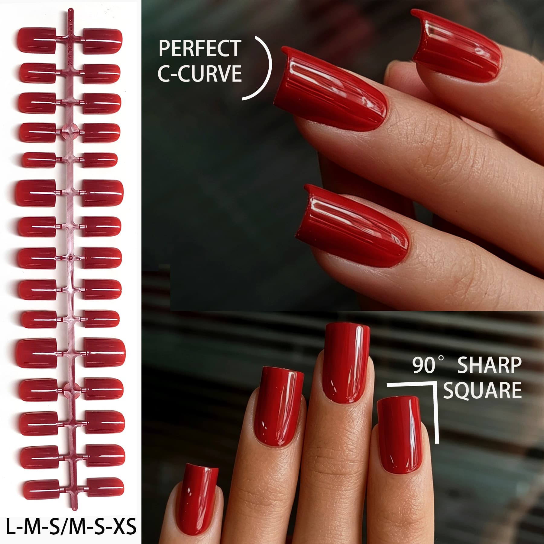 Cross-Border Short Press-On Nails Square Tube European American Style Press On Nails Square Tip False Nails