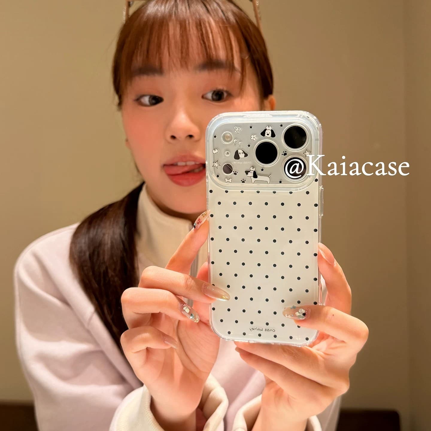 Black Polka Dot Cartoon Dog Case for Apple iPhone 16 Pro Max, iPhone 15 Plus, Soft Shell for 14, Fresh Style