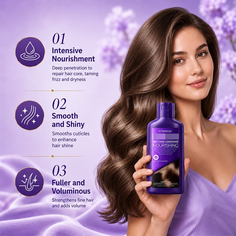 Foreign Trade Kormesic Purple Smooth Hair Conditioner Cross-Border Manufacturer Wholesale with Full English Packaging