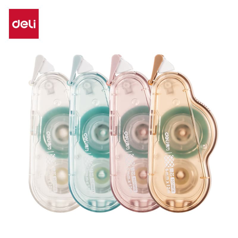 Deli TG108 Refillable Double-Sided Tape Dispenser_6mm*12m (Assorted) (Piece)