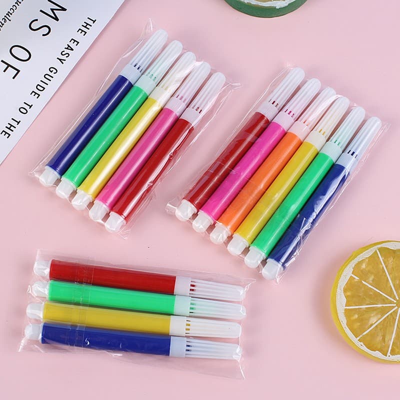 Kids DIY Doodle Markers Wholesale 4-Color 6-Color Mini Watercolor Pens Drawing Supplies Toy Graffiti Brush Accessories