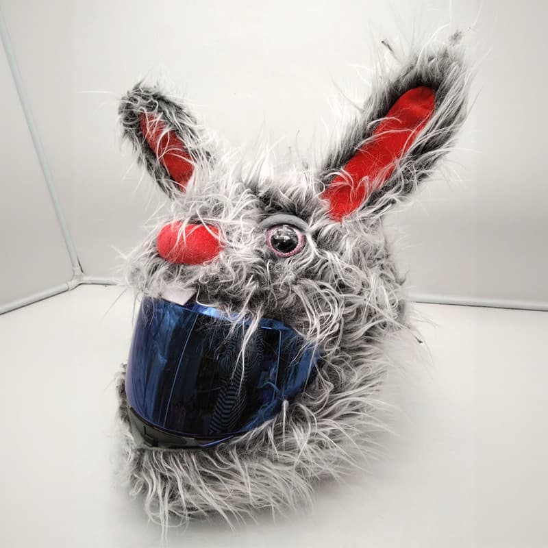 Wholesale Motorcycle Helmet Cover Full Face Plush Cartoon Helmet Protector Motorcycle Accessories Long Hair Rabbit Head Cover