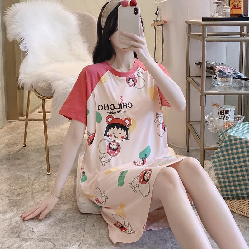 Nursing Nightgown Summer Thin Postpartum Maternity Wear Breastfeeding Dress Short Sleeve Pajamas for Women