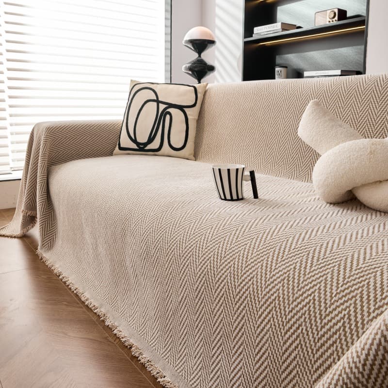 Simple Modern Sofa Towel, High-End Chenille Sofa Cover Cloth, Solid Color All-Inclusive Sofa Cover Blanket, Universal for All Seasons