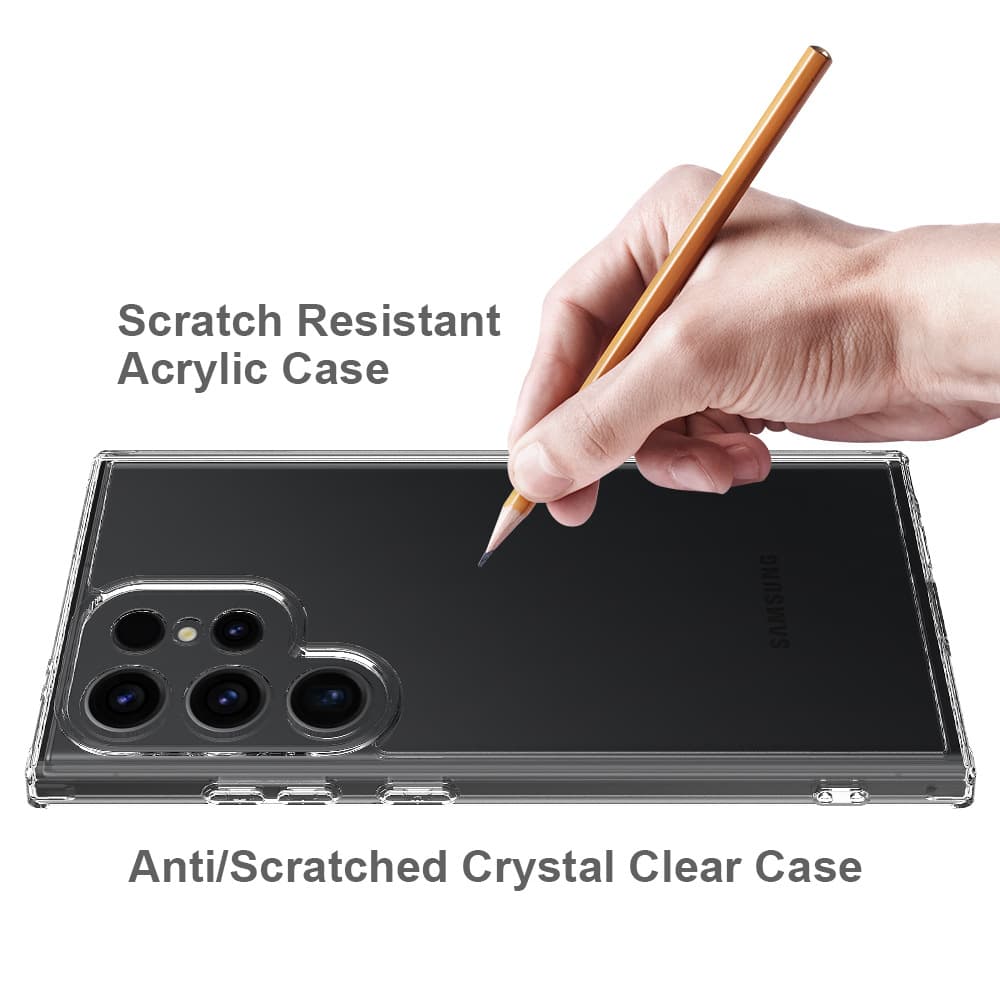 High Transparency Case for S24 Ultra, A22-5G Protective Cover, Clear Shell, S23 FE Anti-Drop Acrylic A72